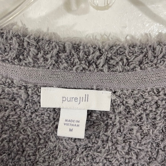 PureJill Grey V-neck Sweater Women’s Size: M - Picture 7 of 8